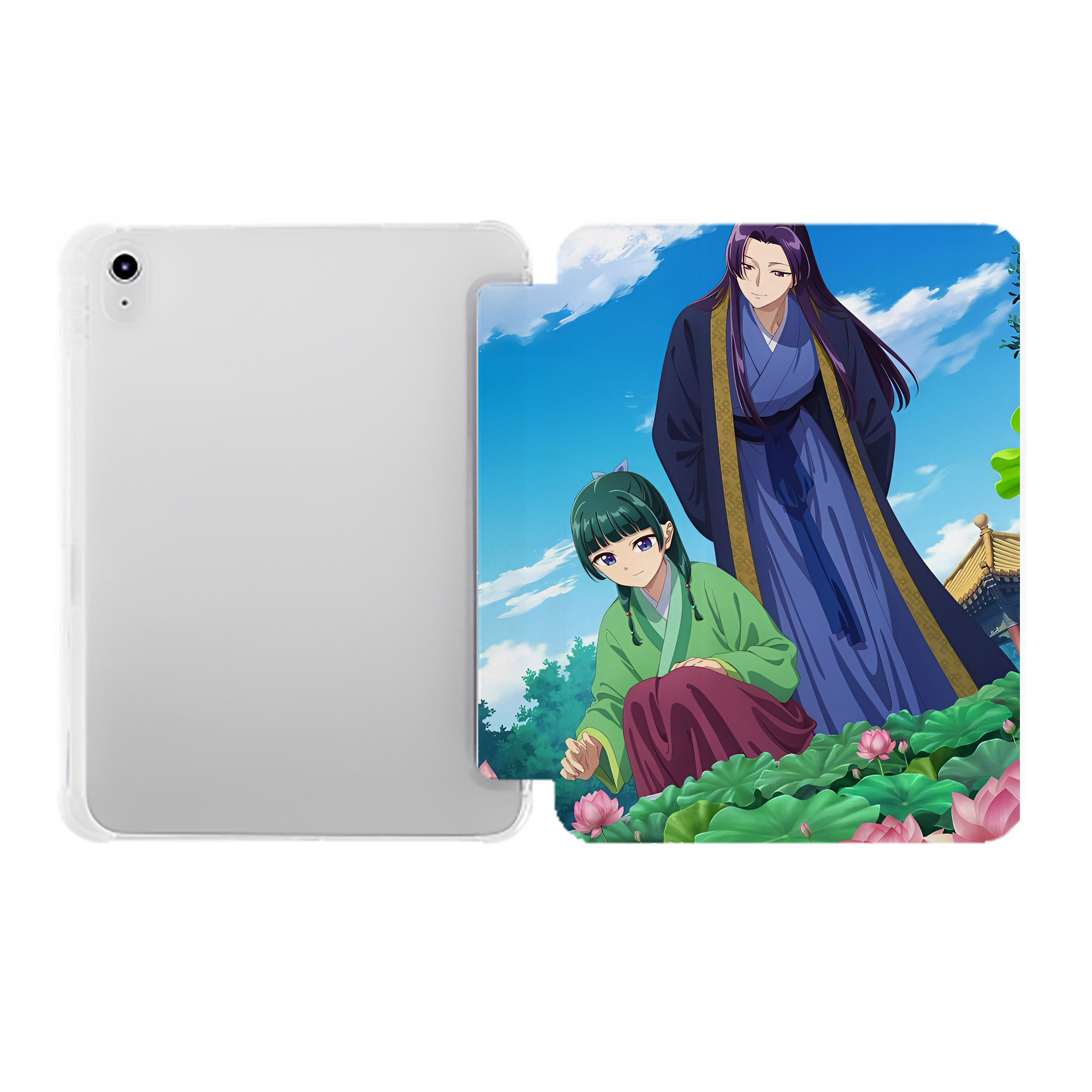 （画像用） 薬屋のひとりごと The Apothecary Diaries IPad ケース ペン収納付き 三つ折りスタンド PUレザー×シリコン 対応機種9.5/10.5/10.9インチ
